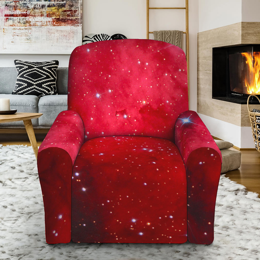 Red Galaxy Space Cloud Print Recliner Slipcover