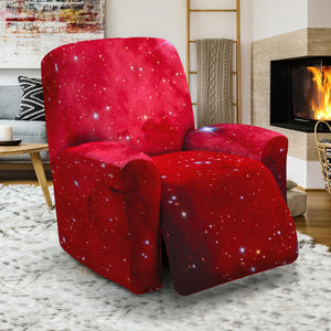 Red Galaxy Space Cloud Print Recliner Slipcover