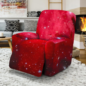 Red Galaxy Space Cloud Print Recliner Slipcover