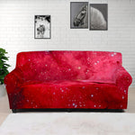 Red Galaxy Space Cloud Print Sofa Cover