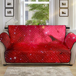 Red Galaxy Space Cloud Print Sofa Protector