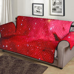 Red Galaxy Space Cloud Print Sofa Protector