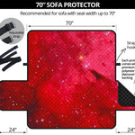 Red Galaxy Space Cloud Print Sofa Protector