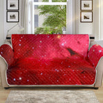 Red Galaxy Space Cloud Print Sofa Protector