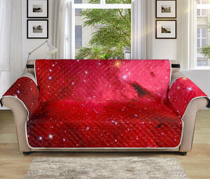 Red Galaxy Space Cloud Print Sofa Protector