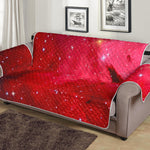 Red Galaxy Space Cloud Print Sofa Protector