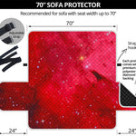 Red Galaxy Space Cloud Print Sofa Protector