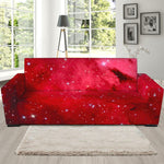 Red Galaxy Space Cloud Print Sofa Slipcover