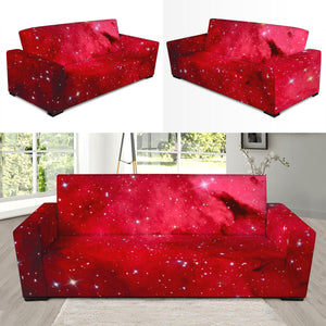 Red Galaxy Space Cloud Print Sofa Slipcover