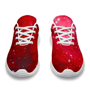 Red Galaxy Space Cloud Print Sport Shoes GearFrost