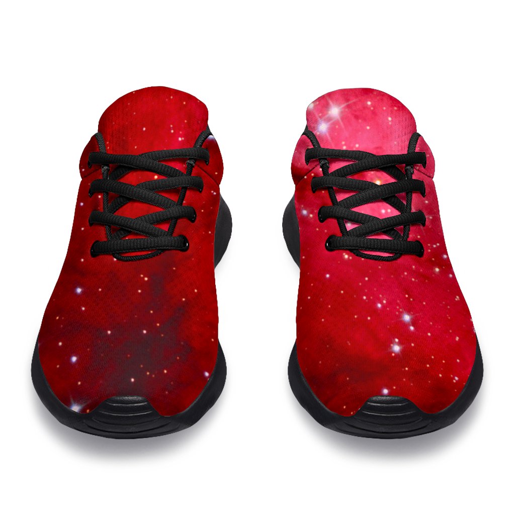 Red Galaxy Space Cloud Print Sport Shoes GearFrost