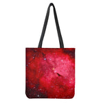 Red Galaxy Space Cloud Print Tote Bag