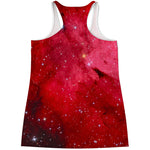 Red Galaxy Space Cloud Print Women's Racerback Tank Top