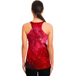 Red Galaxy Space Cloud Print Women's Racerback Tank Top