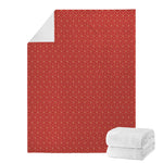 Red Geometric Japanese Pattern Print Blanket