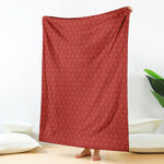 Red Geometric Japanese Pattern Print Blanket