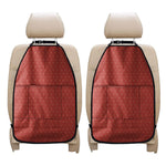 Red Geometric Japanese Pattern Print Car Seat Organizers