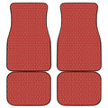 Red Geometric Japanese Pattern Print Front and Back Car Floor Mats