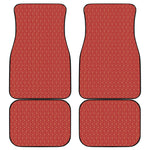 Red Geometric Japanese Pattern Print Front and Back Car Floor Mats