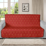 Red Geometric Japanese Pattern Print Futon Protector