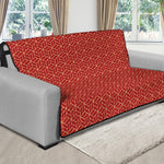 Red Geometric Japanese Pattern Print Futon Protector