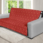 Red Geometric Japanese Pattern Print Futon Protector