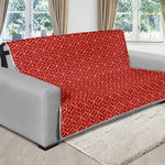 Red Geometric Japanese Pattern Print Futon Protector