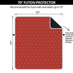 Red Geometric Japanese Pattern Print Futon Protector