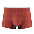 Red Geometric Japanese Pattern Print Men's Boxer Briefs