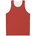 Red Geometric Japanese Pattern Print Men's Tank Top