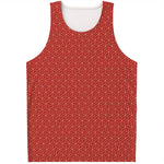 Red Geometric Japanese Pattern Print Men's Tank Top