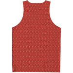 Red Geometric Japanese Pattern Print Men's Tank Top