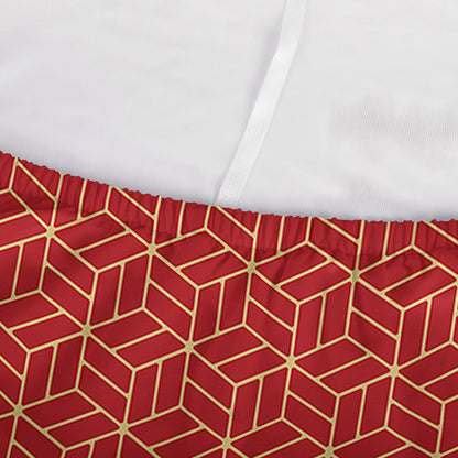 Red Geometric Japanese Pattern Print Sofa Cover