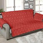 Red Geometric Japanese Pattern Print Sofa Protector