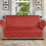 Red Geometric Japanese Pattern Print Sofa Protector