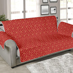 Red Geometric Japanese Pattern Print Sofa Protector