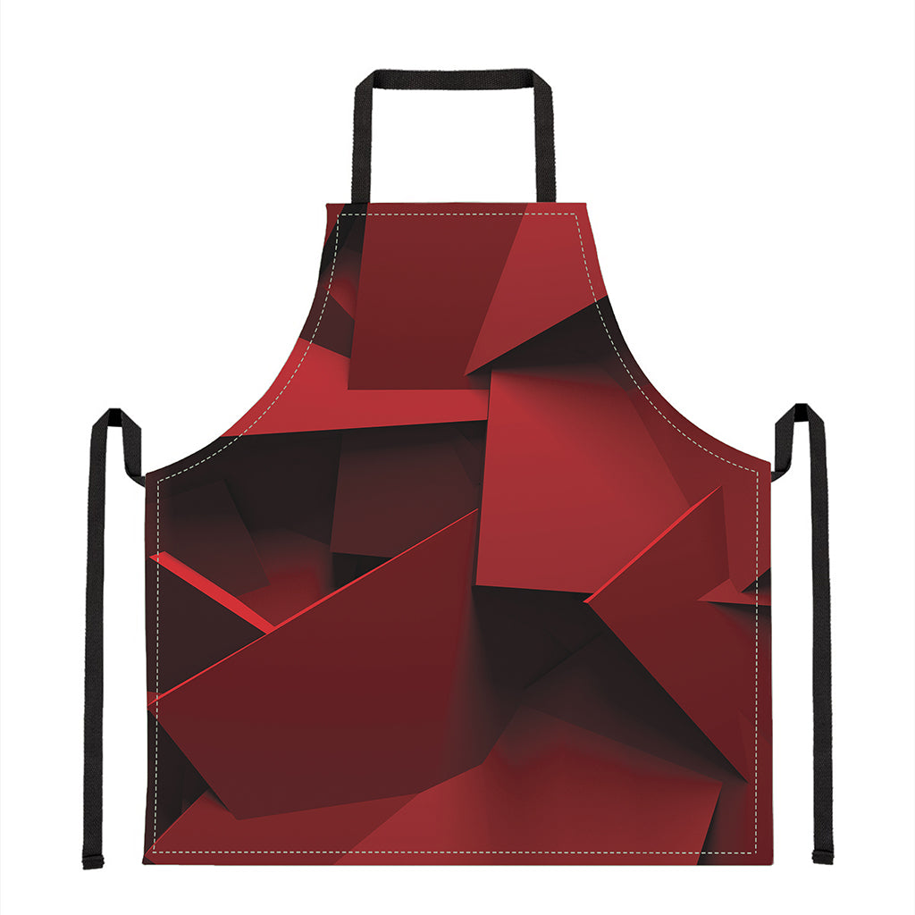 Red Geometric Print Apron