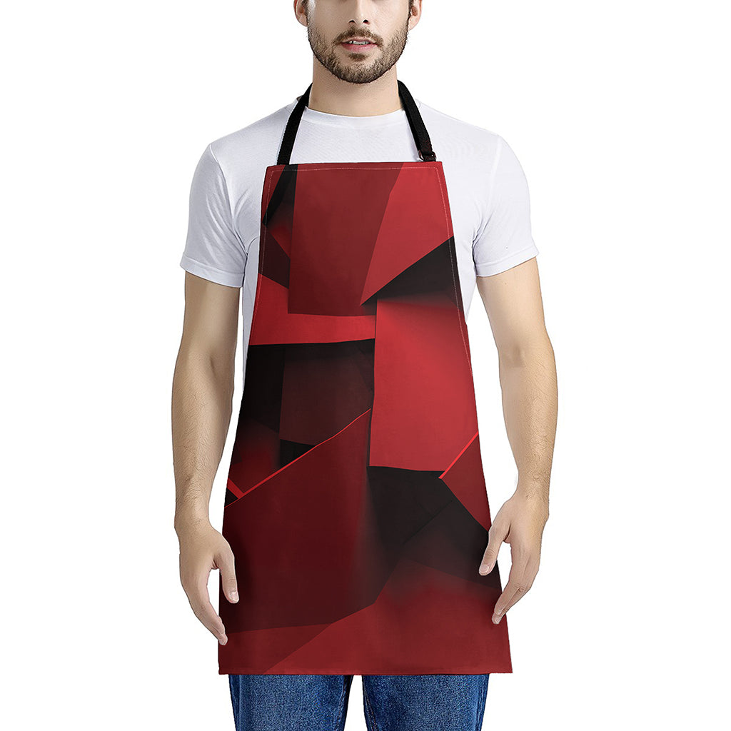 Red Geometric Print Apron