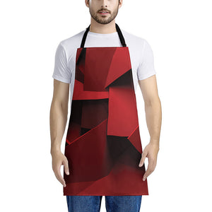 Red Geometric Print Apron