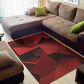Red Geometric Print Floor Mat