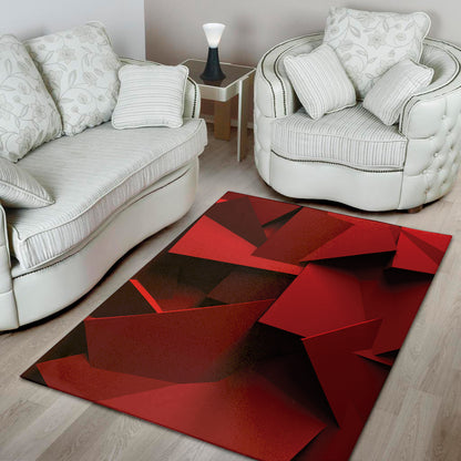 Red Geometric Print Area Rug