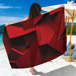 Red Geometric Print Beach Sarong Wrap