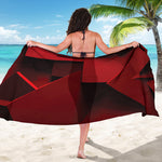 Red Geometric Print Beach Sarong Wrap