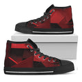Red Geometric Print Black High Top Sneakers