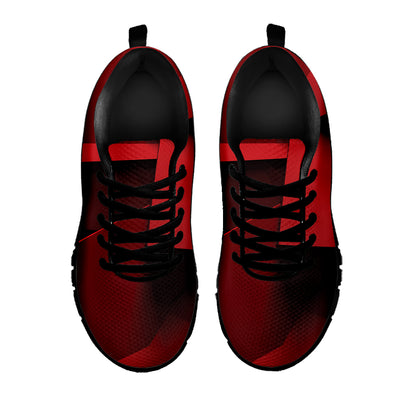 Red Geometric Print Black Sneakers