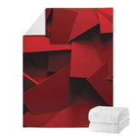 Red Geometric Print Blanket