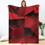 Red Geometric Print Blanket
