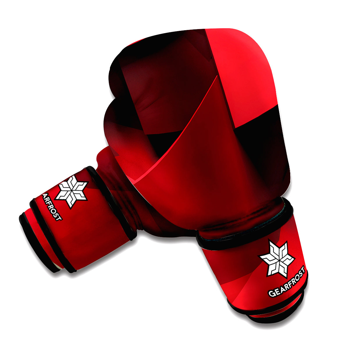 Red Geometric Print Boxing Gloves