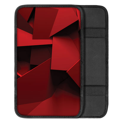 Red Geometric Print Car Center Console Cover