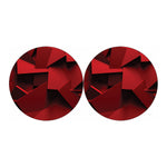 Red Geometric Print Car Coasters